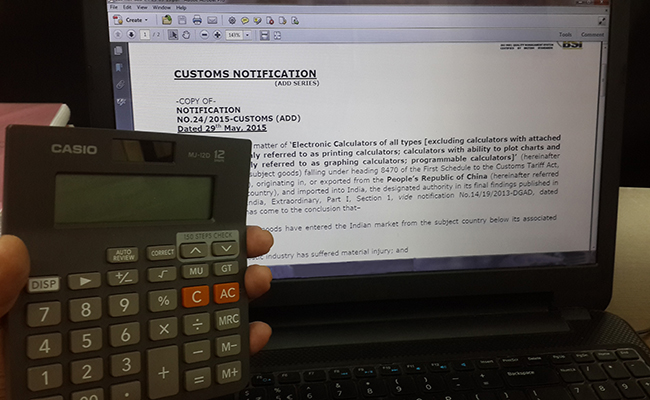 Government imposes anti-dumping duty on electronic calculators, spares Casio