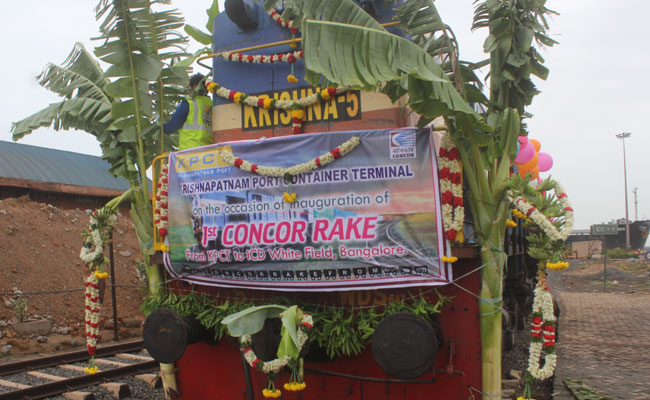 CONCOR starts new weekly train between Krishnapatnam Port and ICD Whitefield 