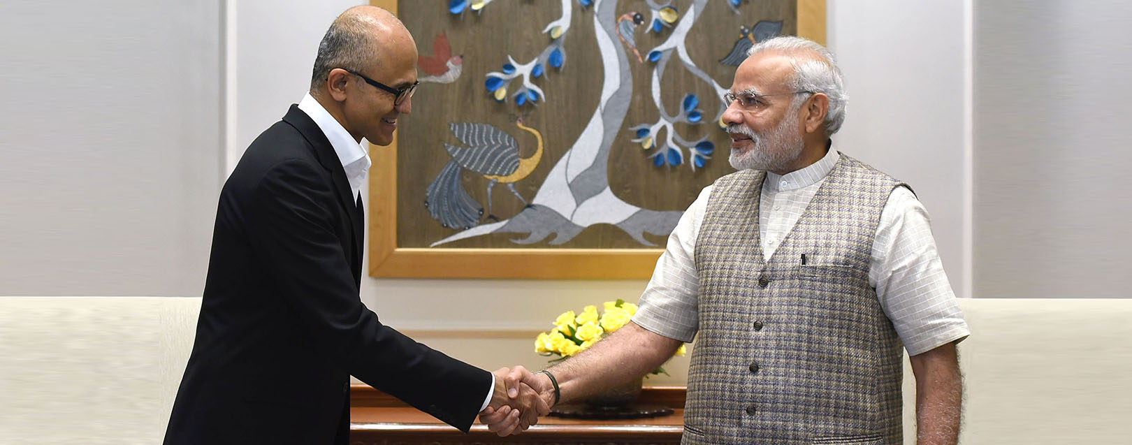 Nadella pitches Microsoft's digital initiatives for Rural India
