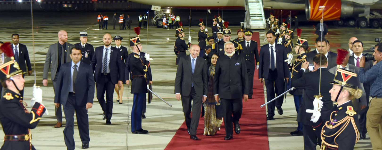Modi reaches France, hold talks on terrorism, NSG with Macron